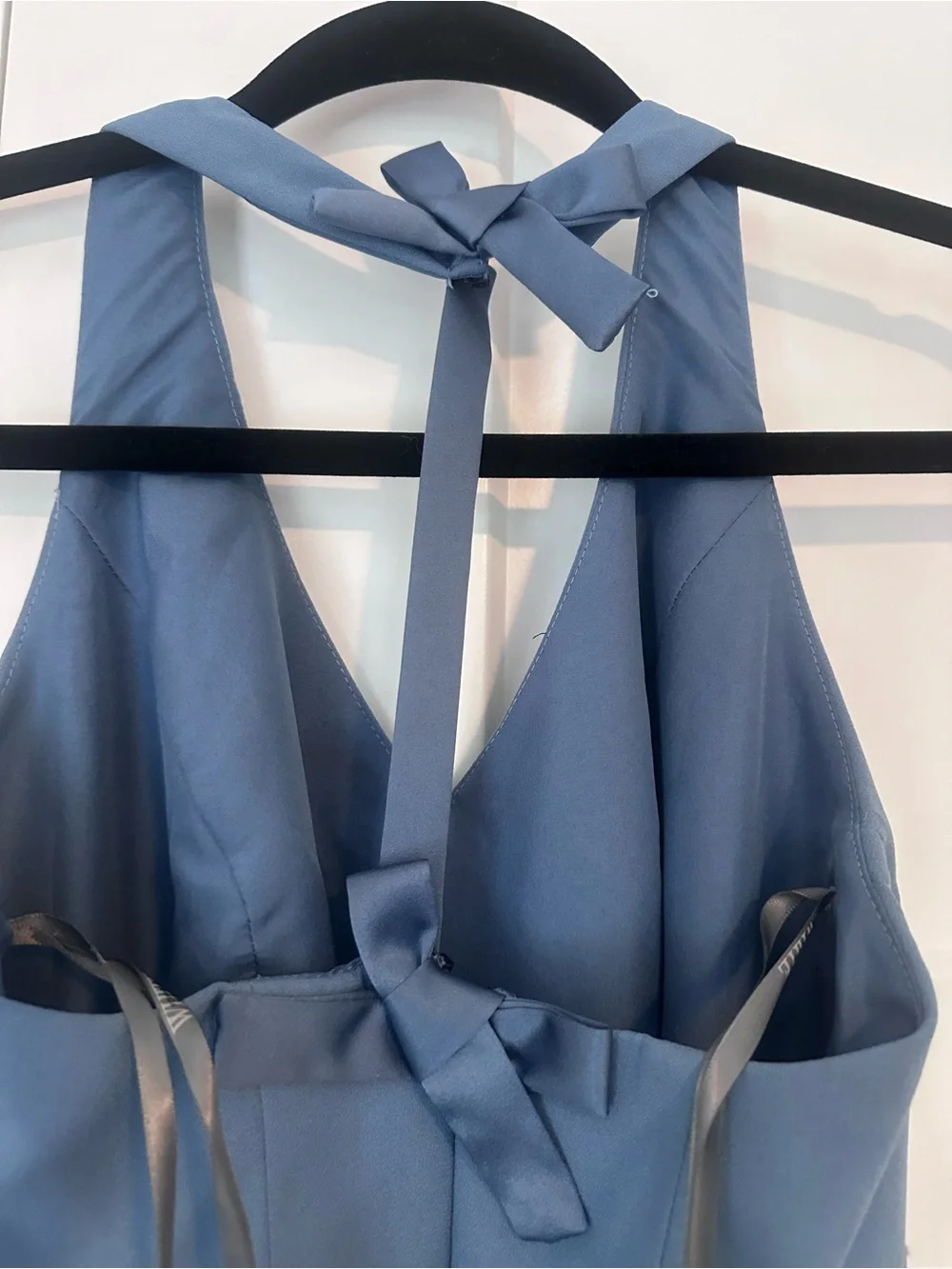 White by Vera Wang Slate Blue Halter Chiffon Formal Dress 0‎